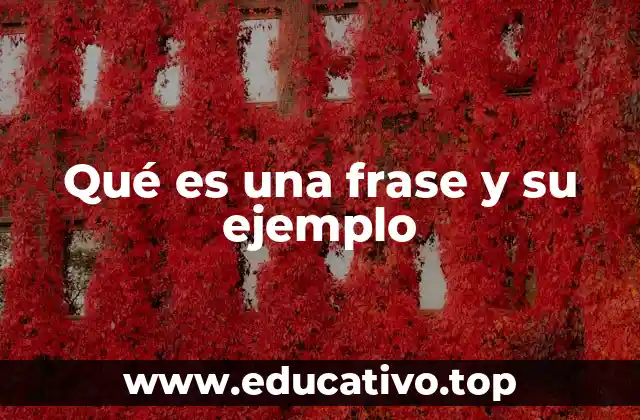 Qué es una frase y su ejemplo
