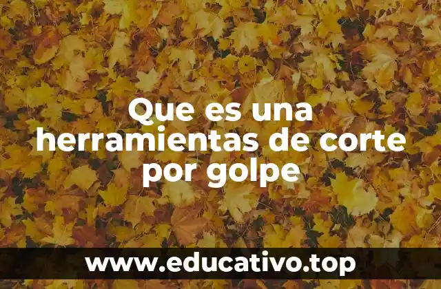 Que es una herramientas de corte por golpe
