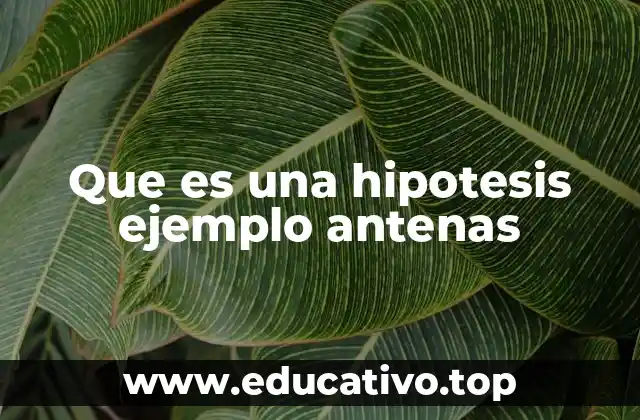 Que es una hipotesis ejemplo antenas
