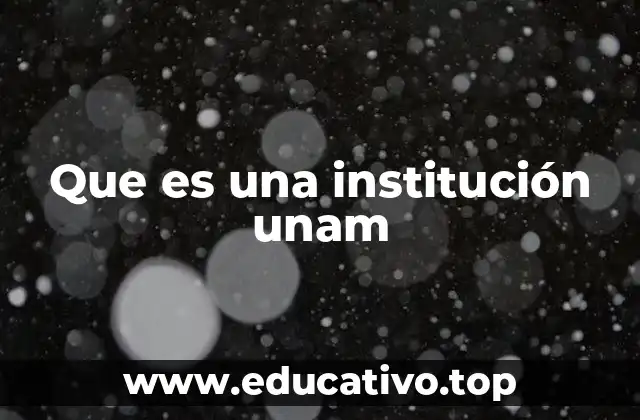 Que es una institución unam