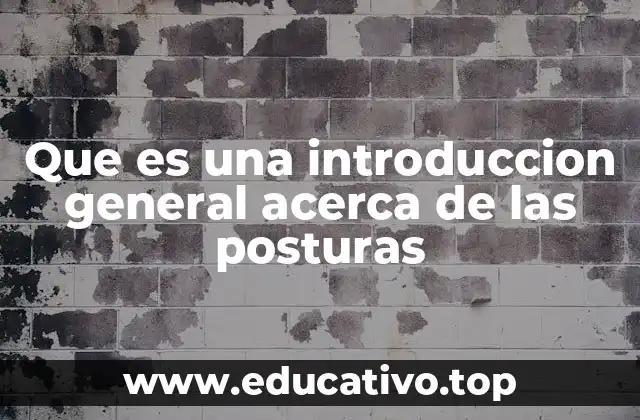 Que es una introduccion general acerca de las posturas