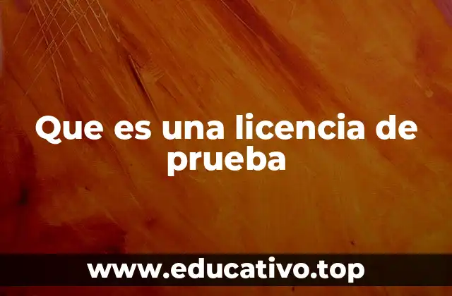 Que es una licencia de prueba