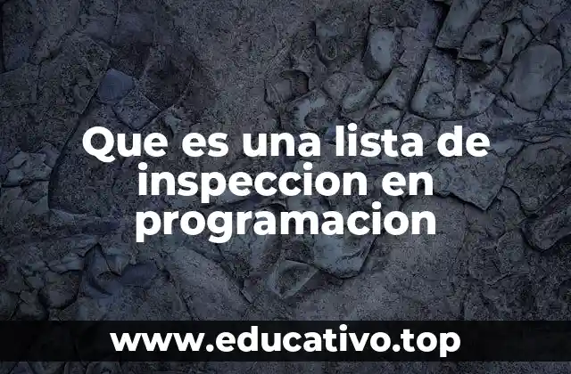 Que es una lista de inspeccion en programacion
