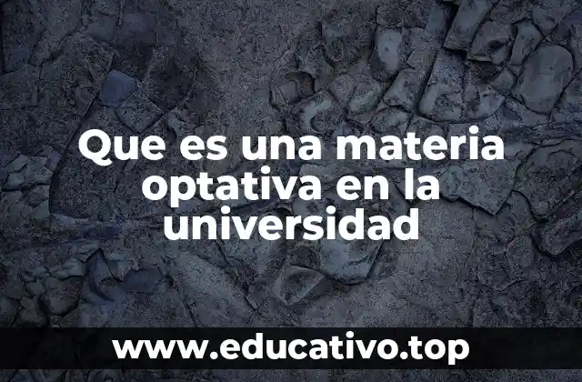 Que es una materia optativa en la universidad