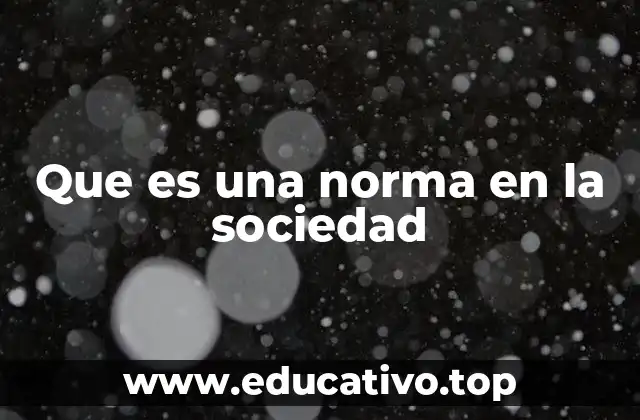 Que es una norma en la sociedad