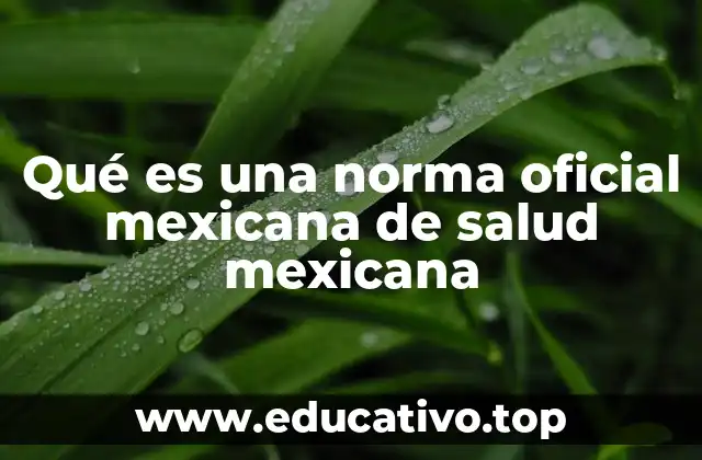 El papel de las normas oficiales en la salud pública