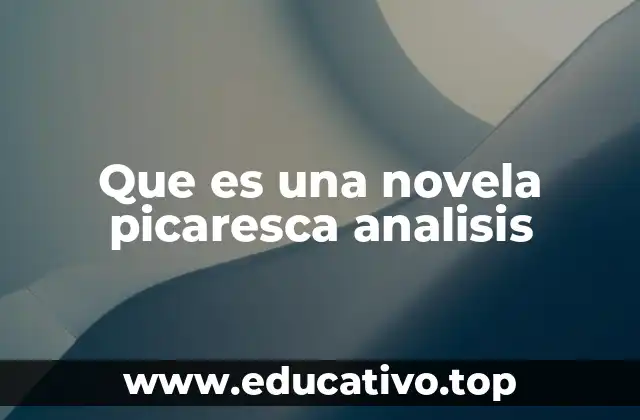 Que es una novela picaresca analisis