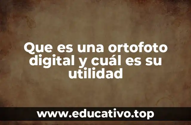 Que es una ortofoto digital y cuál es su utilidad