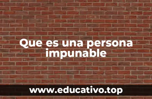 Que es una persona impunable