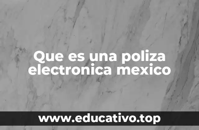 Que es una poliza electronica mexico