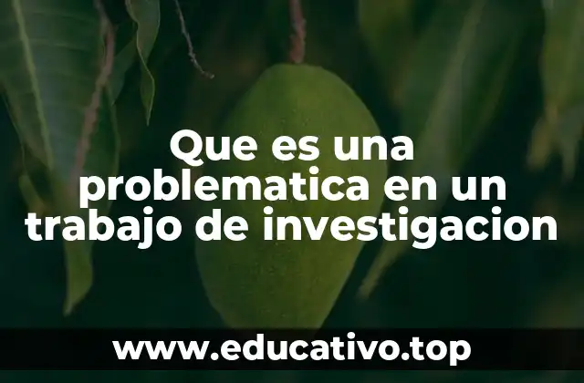 Que es una problematica en un trabajo de investigacion