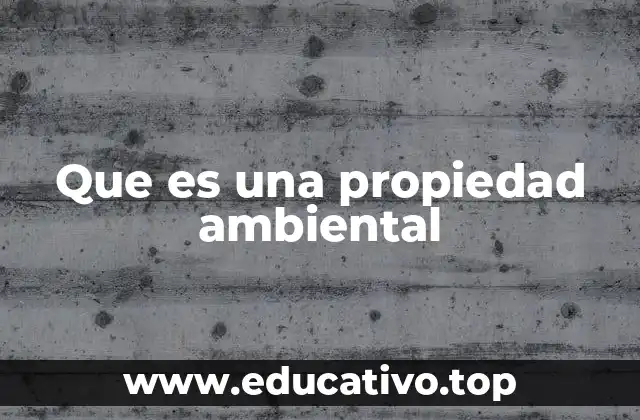 Que es una propiedad ambiental