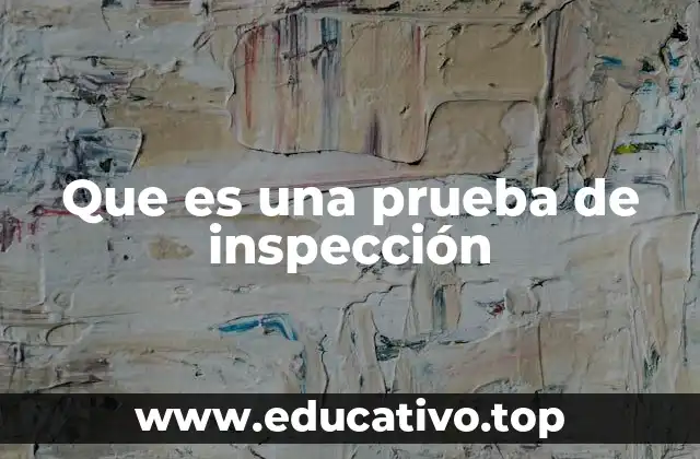 Que es una prueba de inspección