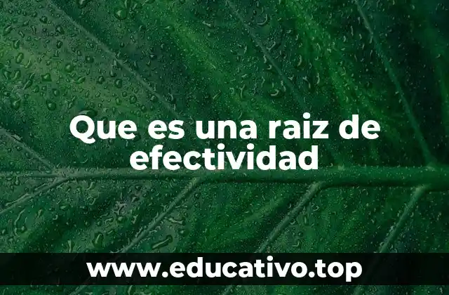 Que es una raiz de efectividad