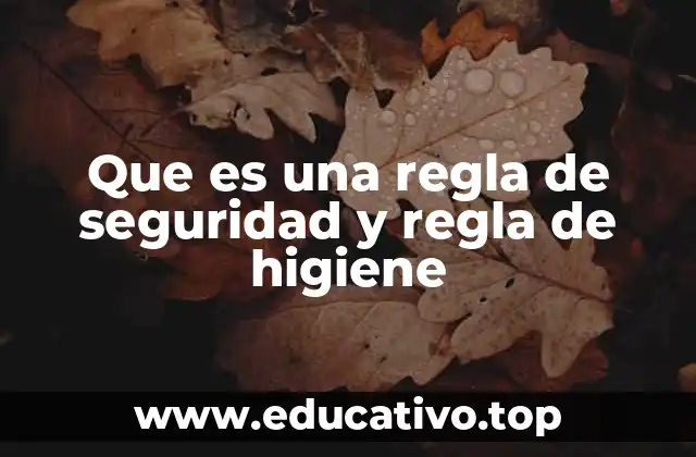 Que es una regla de seguridad y regla de higiene