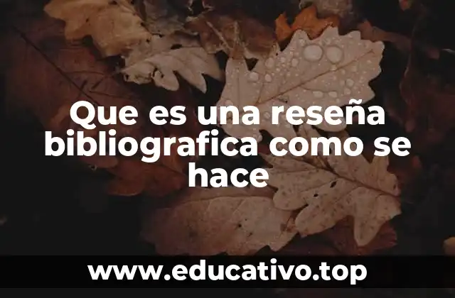 Que es una reseña bibliografica como se hace