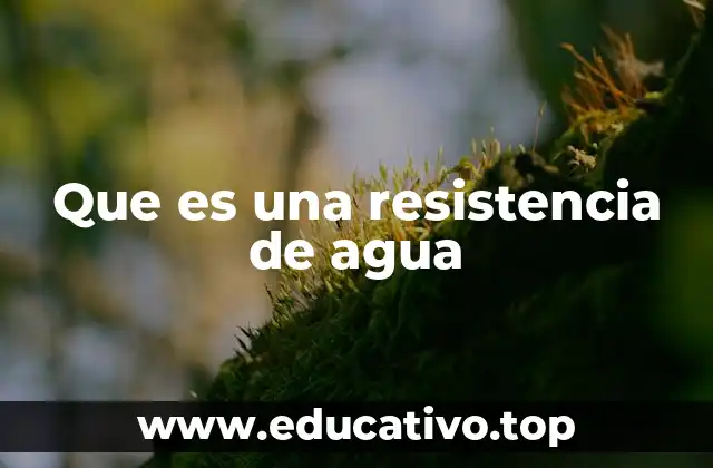 Que es una resistencia de agua