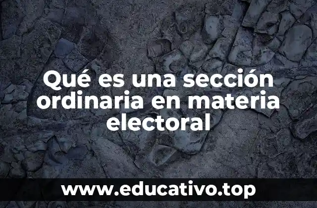 La estructura operativa de las secciones ordinarias