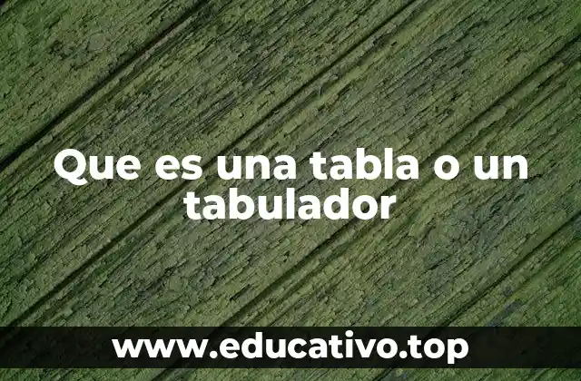 Que es una tabla o un tabulador