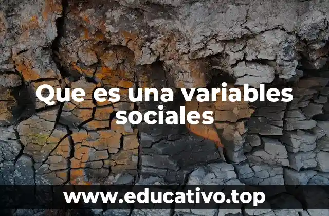 Que es una variables sociales