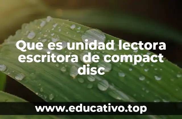 Que es unidad lectora escritora de compact disc