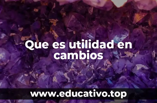 Que es utilidad en cambios