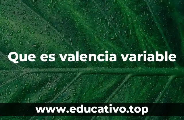 Que es valencia variable