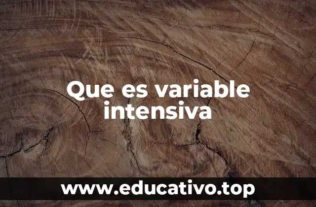 Que es variable intensiva