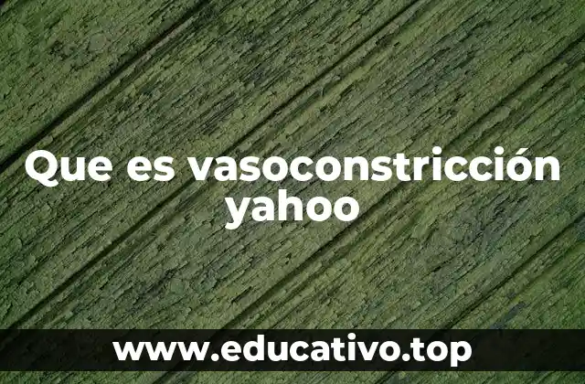 Que es vasoconstricción yahoo