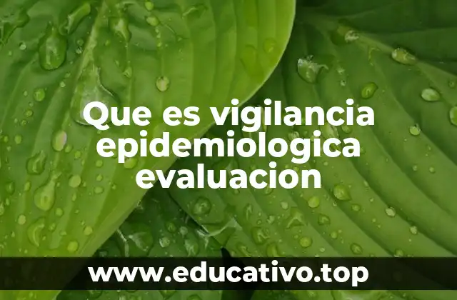 Que es vigilancia epidemiologica evaluacion