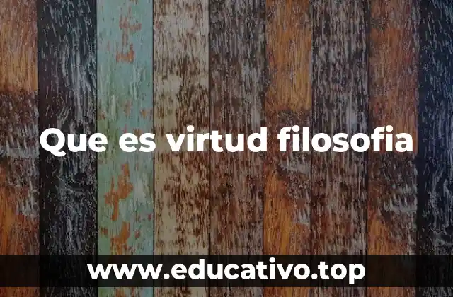Que es virtud filosofia