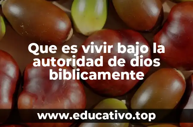 Que es vivir bajo la autoridad de dios biblicamente