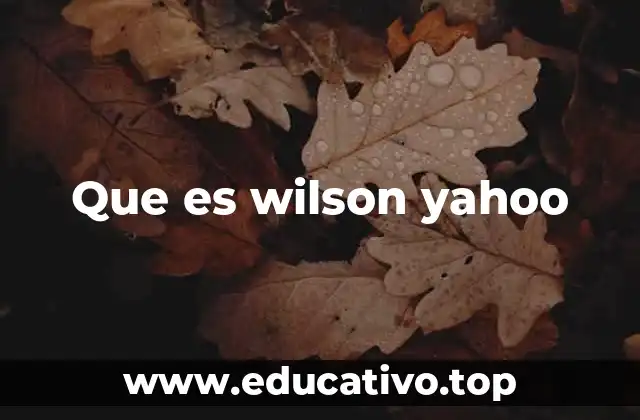 Que es wilson yahoo
