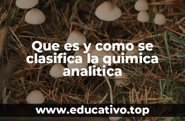 Que es y como se clasifica la quimica analitica