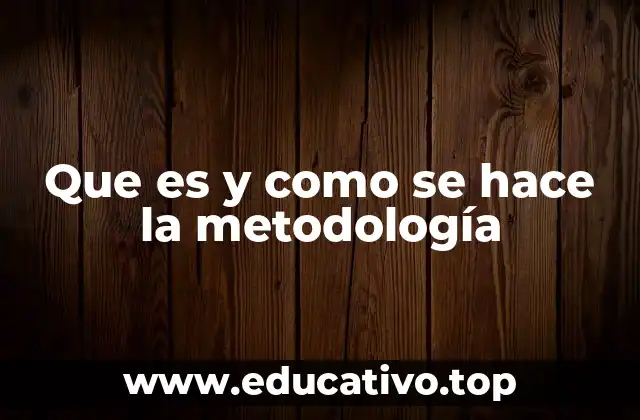Que es y como se hace la metodología