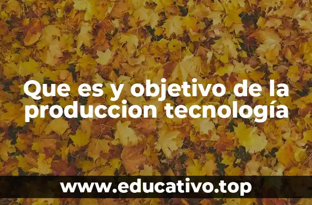 Que es y objetivo de la produccion tecnología