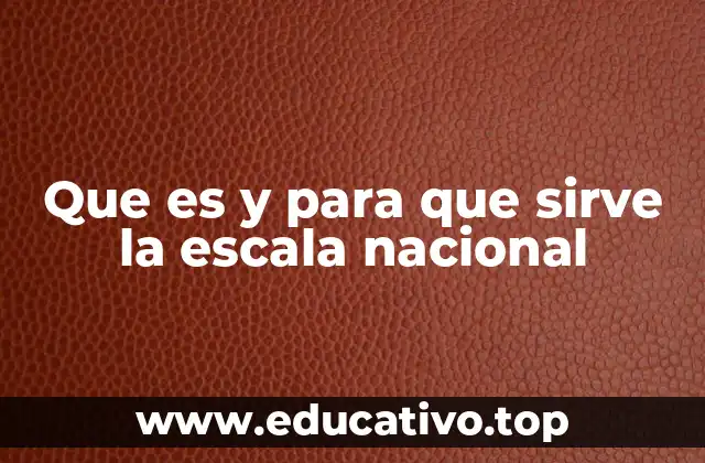 Que es y para que sirve la escala nacional