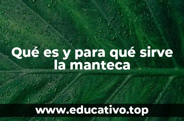 Qué es y para qué sirve la manteca