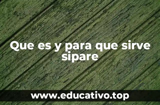 Que es y para que sirve sipare