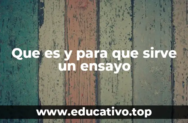 Que es y para que sirve un ensayo