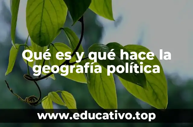 Qué es y qué hace la geografía política