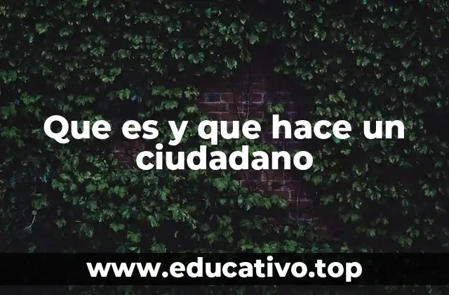 Que es y que hace un ciudadano