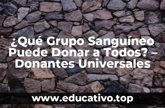 ¿Qué Grupo Sanguíneo Puede Donar a Todos? – Donantes Universales