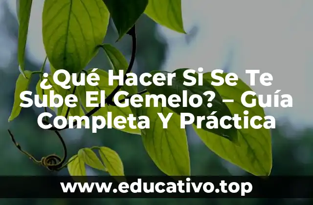 ¿Qué Hacer Si Se Te Sube El Gemelo? – Guía Completa Y Práctica