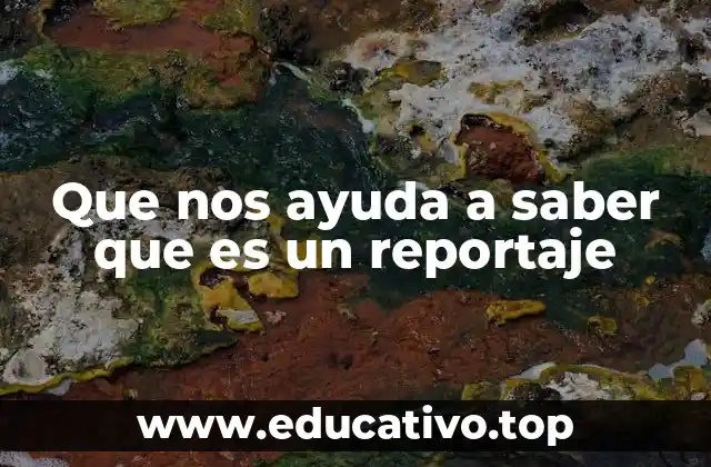 Que nos ayuda a saber que es un reportaje