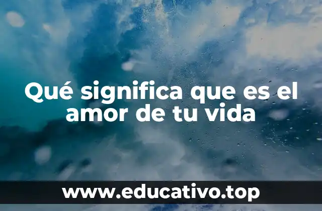 Qué significa que es el amor de tu vida