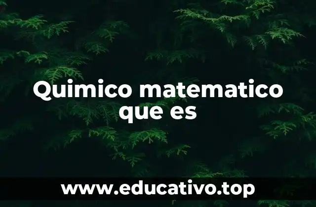 Quimico matematico que es
