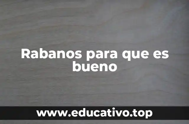 Rabanos para que es bueno