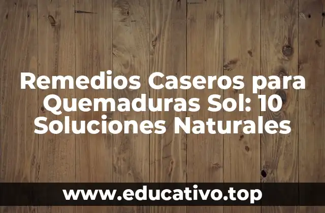 Remedios Caseros para Quemaduras Sol: 10 Soluciones Naturales