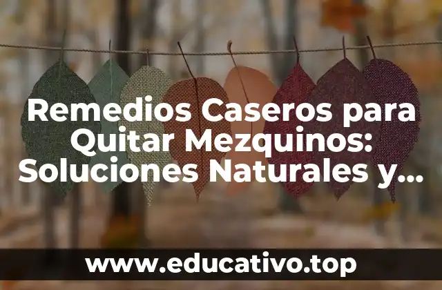 Remedios Caseros para Quitar Mezquinos: Soluciones Naturales y Efectivas